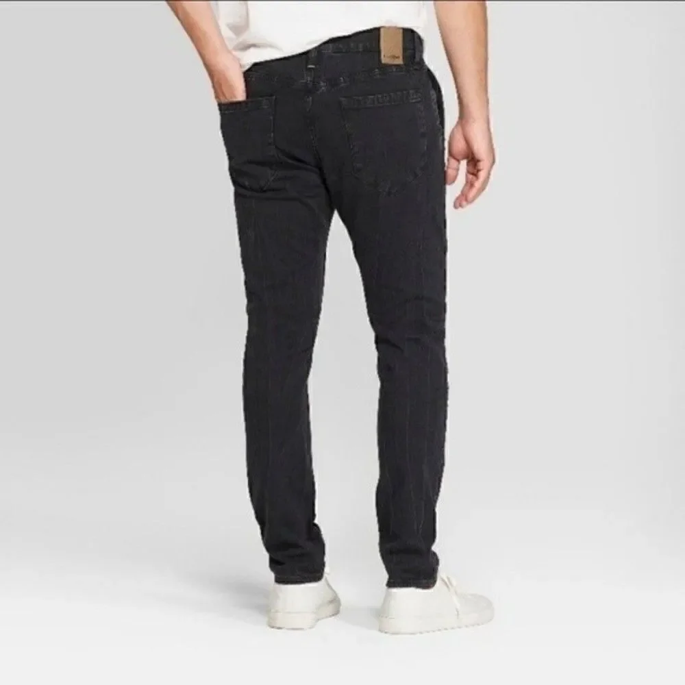 𝅺GOODFELLOW Men Taper Fit Jeans Black Wash Size 30 x 30